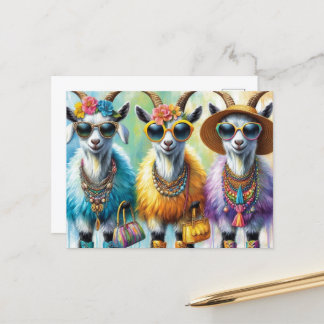 The Fashionable Goats Postcard