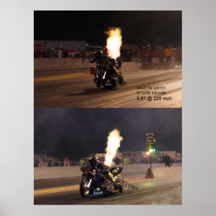 "THE FASTEST DRAG BIKE ON THE PLANET" 250.97 MPH POSTER
