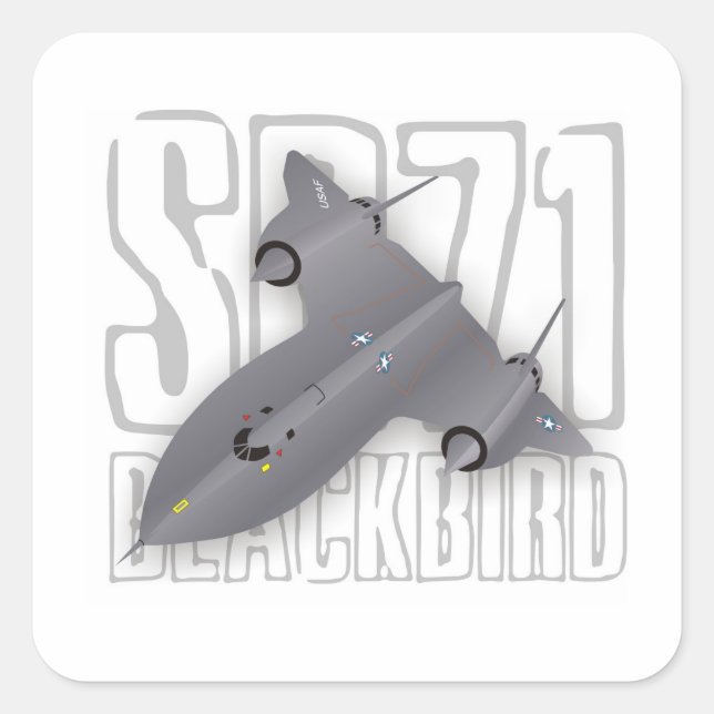 The fastest supersonic spy plane: SR-71 Blackbird Square Sticker (Front)