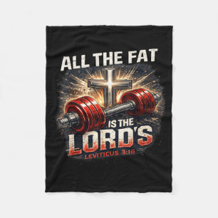 The fat is lords gym christian workout dumbbell fleece blanket