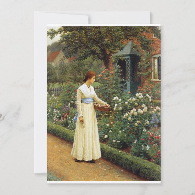 The Fate of the Rose Oil Painting Invitation (Front)