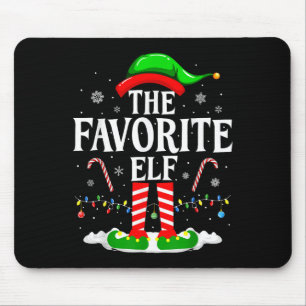 The Favorite Elf Funny Xmas Matching Family Christ Mouse Pad