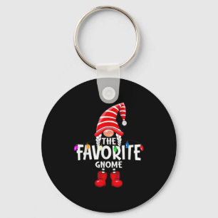 The Favorite Gnome Christmas Matching Pajama  Keychain