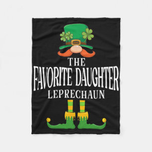 The Favourite Daughter Leprechaun St Patricks Day Fleece Blanket