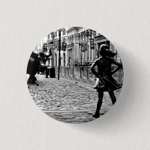 The Fearless Girl  1 Inch Round Button