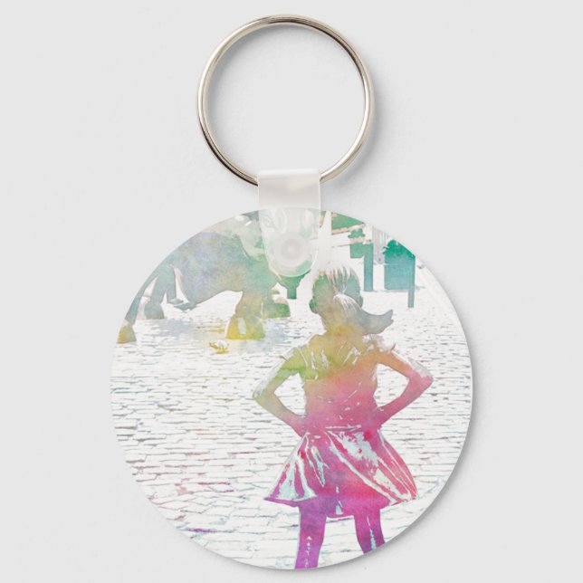 The Fearless Girl (Watercolor) Keychain (Front)