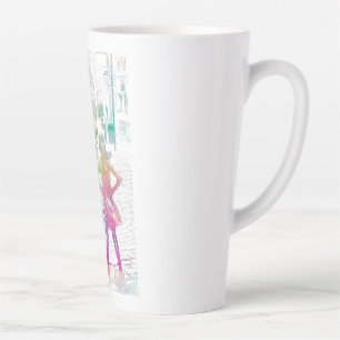 The Fearless Girl (Watercolor) Latte Mug