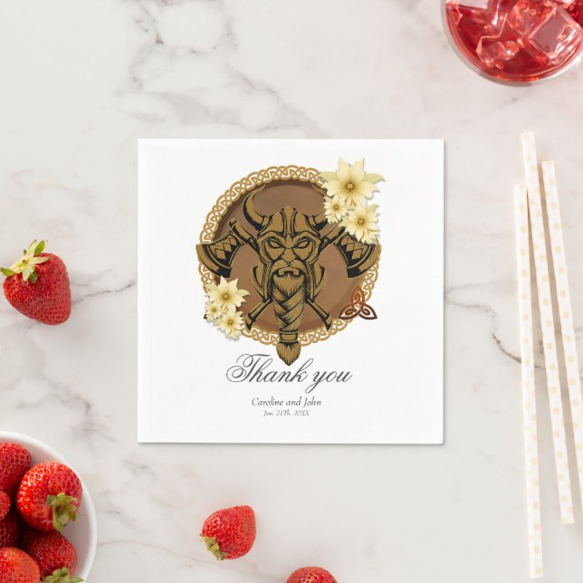 The fearless viking with Helmet with horns. Napkin (Insitu)