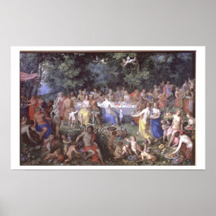 The Feast of the Gods (oil on canvas) Poster