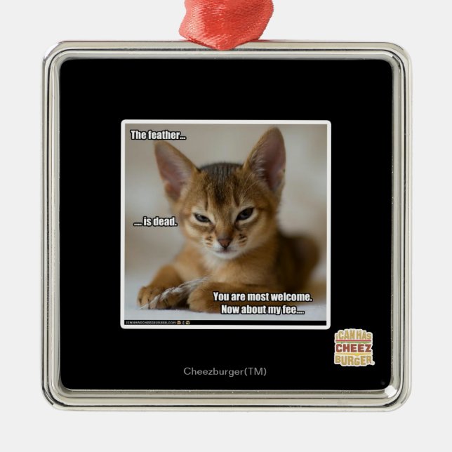 The feather is dead. metal ornament (Front)