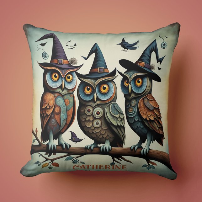 The Feathered Coven  Throw Pillow (Creator Uploaded)