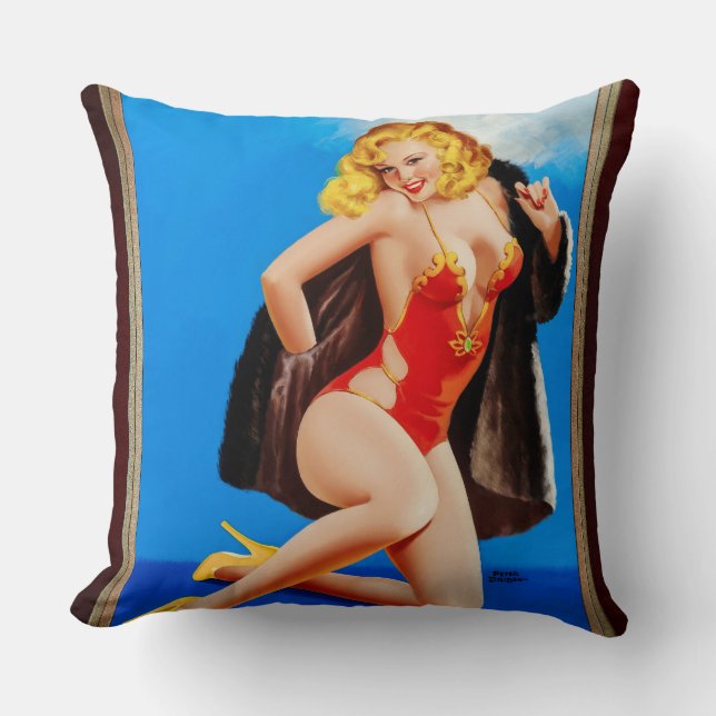 The Feel Of Mink by Peter Driben Throw Pillow (Front)