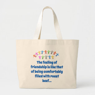 The Feeling Of Friendship - Friendship Quote Large Tote Bag