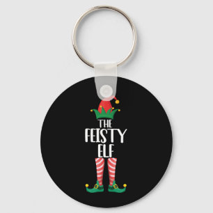 The Feisty Elf Family Matching Group Christmas Gif Keychain