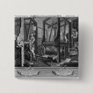 The Fellow 'Prentices at their Looms 2 Inch Square Button