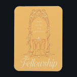 The Fellowship - Small Group, Big Adventure Magnet<br><div class="desc">Honor the legendary journey of The Fellowship of the Ring™ with this beautifully illustrated Lord of the Rings™ design. Featuring an elegant Elven-style archway framing The One Ring™ resting upon a stone pedestal, the artwork symbolizes unity, courage, and the power of friendship. The phrase “small group, big adventure” captures the...</div>