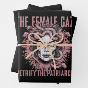 The Female Gaze Petrify The Patriarchy Medusa Wrapping Paper Sheet