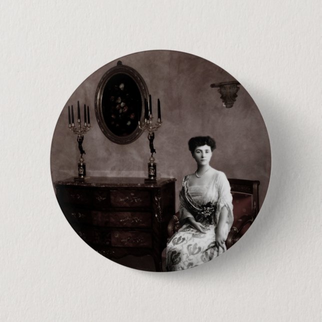 The feminine ghost 2 inch round button (Front)