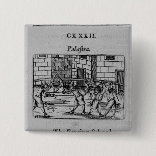 The Fencing School 2 Inch Square Button