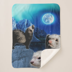 The Ferret Moon Sherpa Blanket