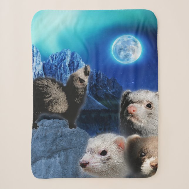 The Ferret Moon Sherpa Blanket (Front)