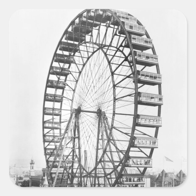 The ferris wheel at the World's Columbian Square Sticker (Front)
