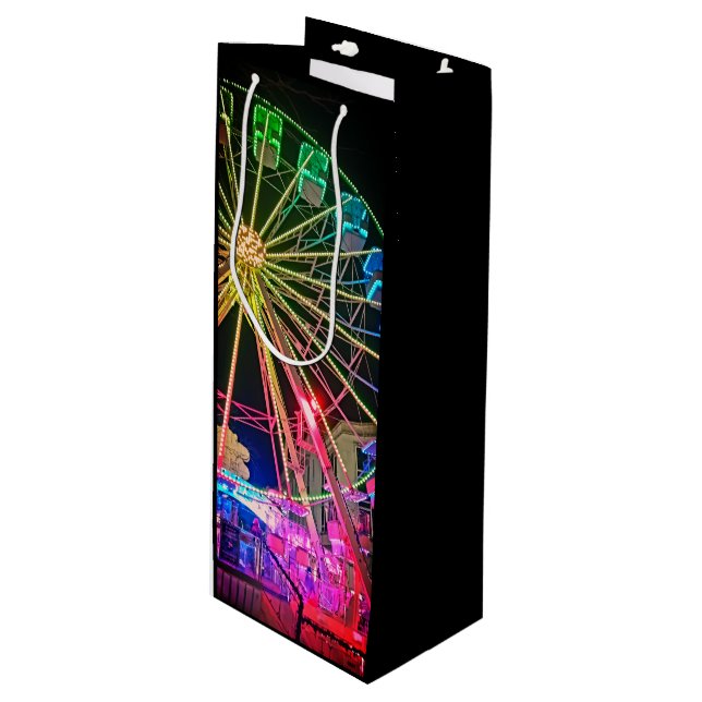 The Ferris wheel, in lights Wine Gift Bag (Front Angled)