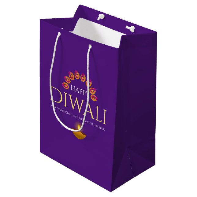 The Festival of Lights Diwali Hindu Medium Gift Bag (Front Angled)