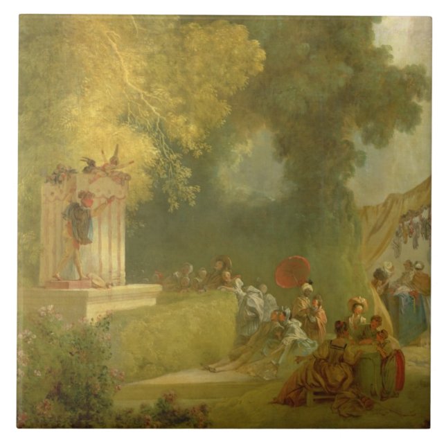 The Fete at Saint-Cloud, detail of the Puppet Show Tile (Front)