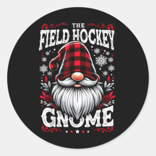 The Field Hockey Gnome Matching Family Christmas P Classic Round Sticker