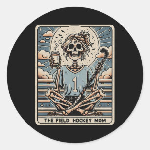 The Field Hockey Mom Tarrot Card Classic Round Sticker
