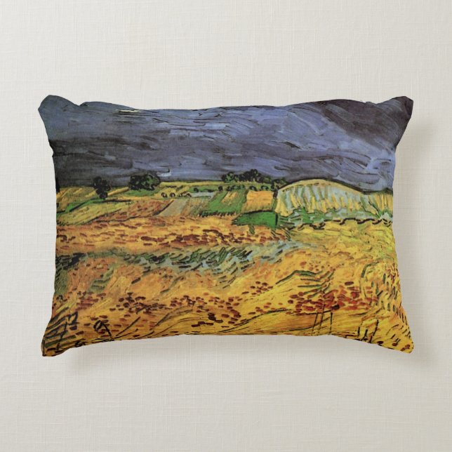 The Fields by Vincent van Gogh Accent Pillow (Front)