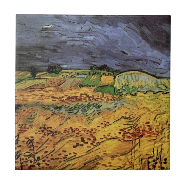 The Fields by Vincent van Gogh Tile (Front)