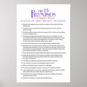 The Fifteen Rosary Promises Poster