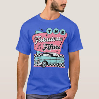 The Fifties 1950s Car Music Checkerboard Rockabill T-Shirt