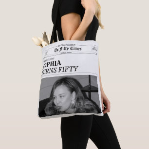 The Fifty Times Newspaper 50th Birthday Party Tote Bag