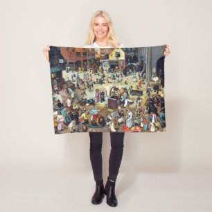 The Fight Between Carnival and Lent, Bruegel Fleece Blanket