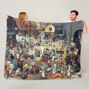 The Fight Between Carnival and Lent, Bruegel Fleece Blanket