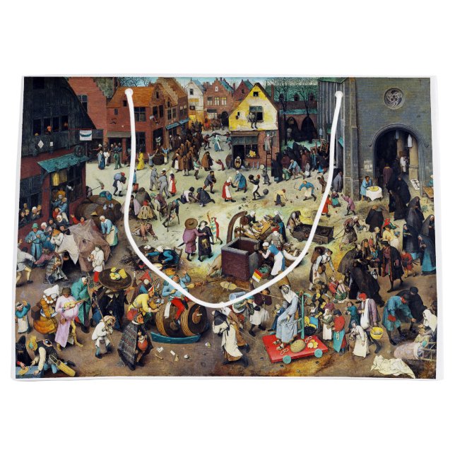 The Fight Between Carnival and Lent, Bruegel Large Gift Bag (Front)