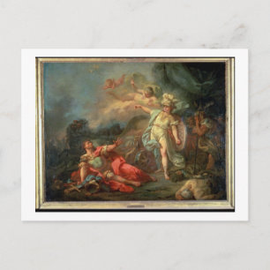 The fight between Mars and Minerva, 1771 (oil on c Postcard