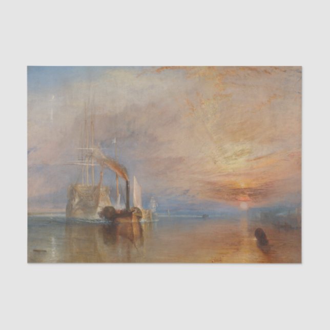 The Fighting Temeraire Turner Sunset Seascape Tissue Paper (Front)