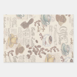 The Fika Swedish Coffee shop  Wrapping Paper Sheet