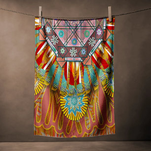 The Filter Floral Red of Squire Manipur Mandala Beach Towel