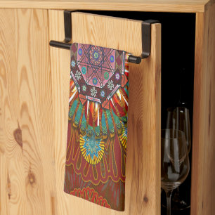 The Filter Floral Red of Squire Manipur Mandala Kitchen Towel