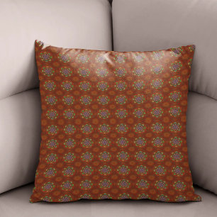 The Filter Floral Red of Squire Manipur Mandala Throw Pillow