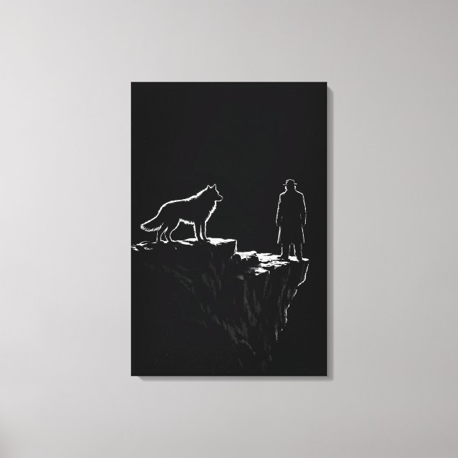 The Final Ascension – Lone Wolf Mindset Minimalist Canvas Print (Front)