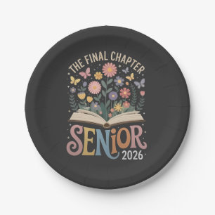 The Final Chapter Senior 2026 Graduation Blossom Paper Plate