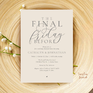 “The Final Friday Before” Classy Rehearsal Dinner Invitation
