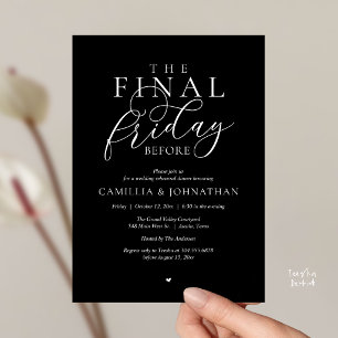 “The Final Friday Before” Romance Rehearsal Dinner Invitation