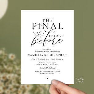 “The Final Friday Before” Romance Rehearsal Dinner Invitation
